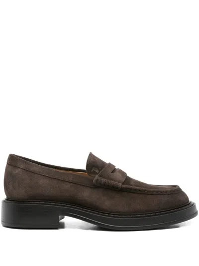 Tod's Penny Suede Slip-on Shoes In Animal Print