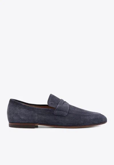 TOD'S SUEDE PENNY LOAFERS