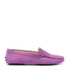 Tod's Suede Penny Loafers In Pink