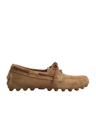 Tod's Suede People-and-bean Boat Shoes In Brown