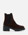 Tod's Brown Black Slip On Ankle Boots In Brown