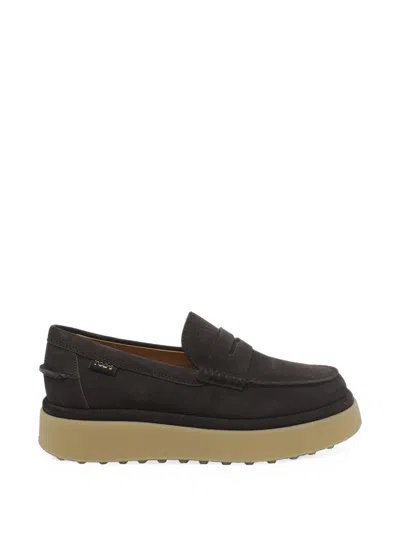 Tod's Suede Platform Loafers In Brown