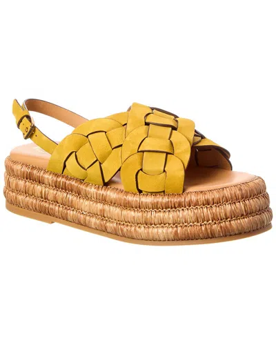 Tod's Tods Suede Platform Sandal In Gold