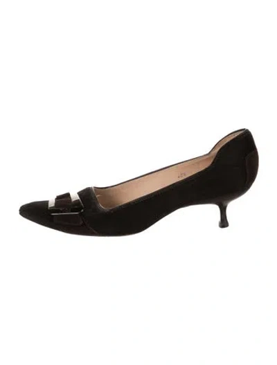 Pre-owned Tod's Suede Pumps In Black