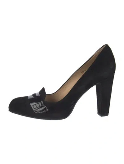 Pre-owned Tod's Suede Pumps In Black/blue