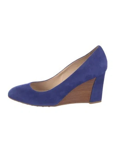 Pre-owned Tod's Suede Pumps In Blue