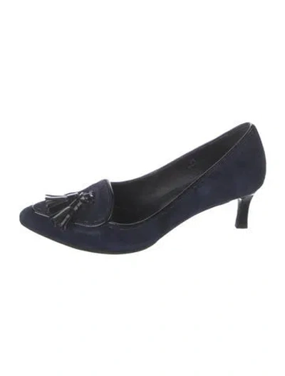 Pre-owned Tod's Suede Pumps In Blue