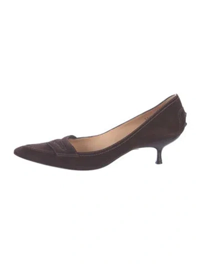 Pre-owned Tod's Suede Pumps In Brown
