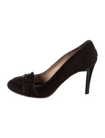 Pre-owned Tod's Suede Pumps In Brown