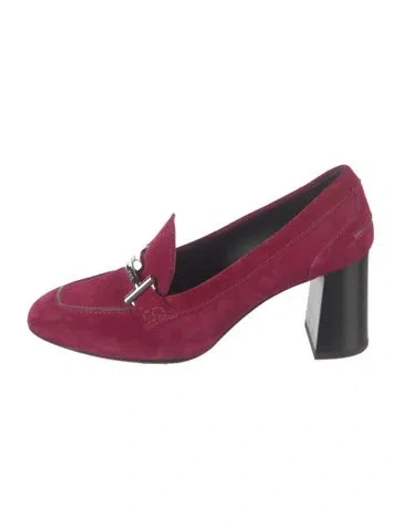 Pre-owned Tod's Suede Pumps In Purple