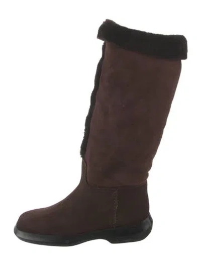 Pre-owned Tod's Suede Riding Boots In Brown