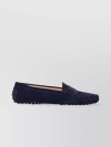 TOD'S SUEDE ROUND TOE MOCCASIN WITH RUBBER NUB SOLE