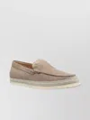 Tod's Suede Round Toe Slippers With Rubber Sole