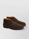 Tod's Suede Ankle Boot With Lace-up Closure And Rubber Sole