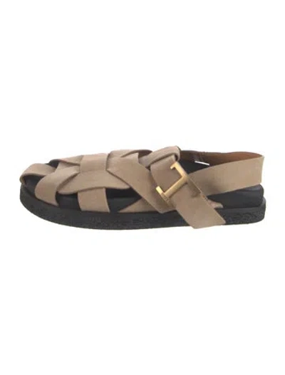 Pre-owned Tod's Suede Sandals In Black/neutrals