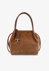 Tod's Suede Shoulder Bag In Brown