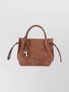Tod's Suede Shoulder Bag Metal Hardware In Brown