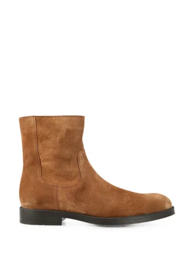 Tod's Suede Side-zip Ankle Boots In Neutral