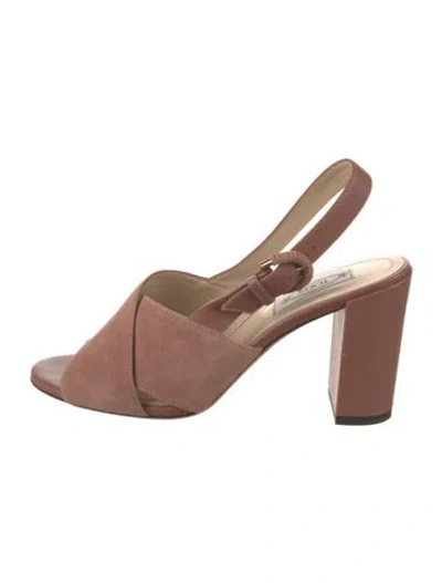 Pre-owned Tod's Suede Slingback Sandals In Pink