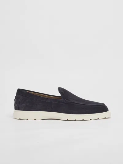 Tod's Suede Loafers In Blu