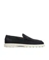 Tod's Logo-debossed Suede Loafers In Black