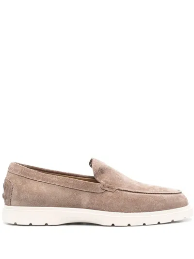 Tod's Men Slipper Loafers In Suede In Multicolor