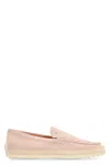 Tod's Suede Slipper Loafers In Beige