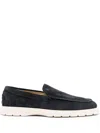 Tod's Mens Tods Ibrido Almond-toe Suede Loafers In Blue