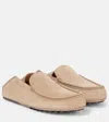 Tod's Suede Slippers In Beige