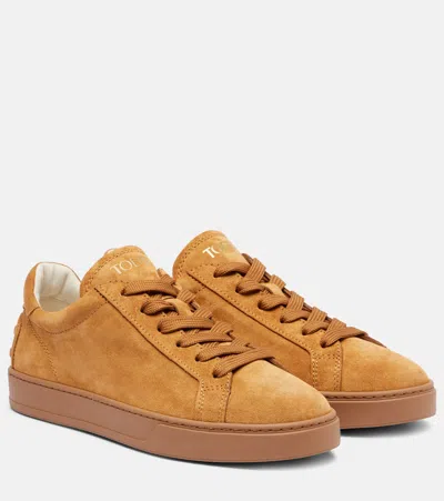 Tod's Suede Sneakers In Brown