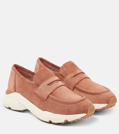 Tod's Suede Sneakers In Beige