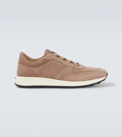 Tod's Suede Sneakers In Beige