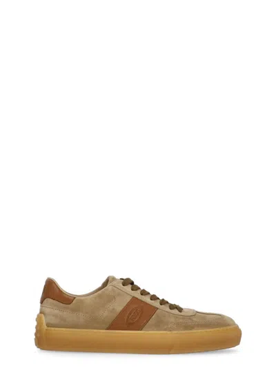 Tod's Suede Sneakers In Beige