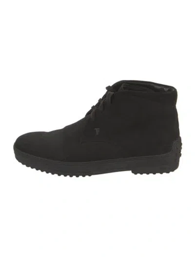 Pre-owned Tod's Suede Sneakers In Black