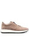 Tod's Round Toe Suede Finish Rubber Sole Sneakers In Braun