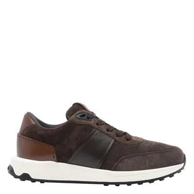 Tod's Suede Sneakers In Brown