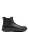 Tod's W. G. Chelsea Boots In Leather In Negro