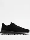 Tod's Suede Sneakers Low Profile Rubber Sole In Black