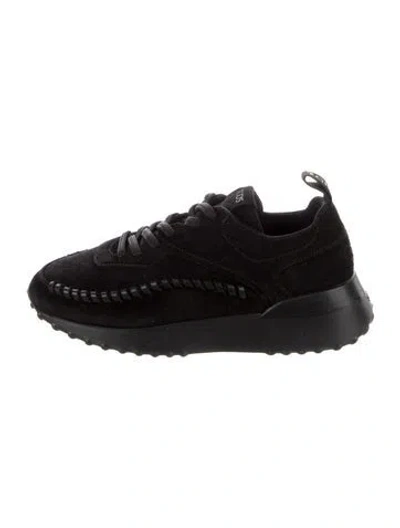 Pre-owned Tod's Suede Sneakers W/ Tags In Black
