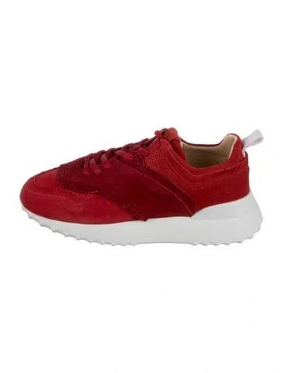 Pre-owned Tod's Suede Sneakers W/ Tags In Red