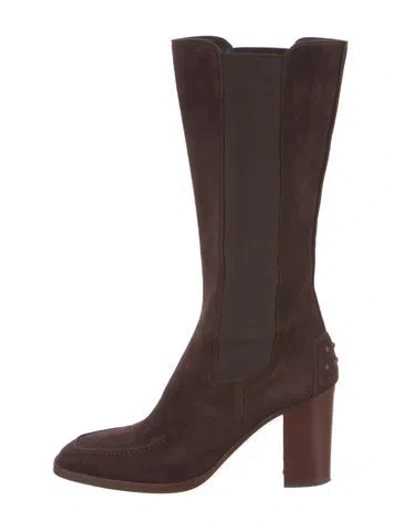 Pre-owned Tod's Suede Sock Boots In Brown
