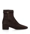 Tod's Suede Stivaletto Cuoio Ankle Boots 35 In Brown