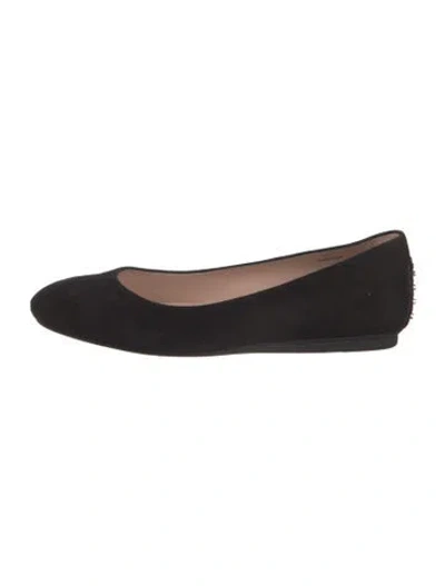 Pre-owned Tod's Suede Studded Accents Ballet Flats In Black