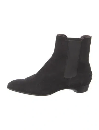 Pre-owned Tod's Suede Studded Accents Chelsea Boots In Black