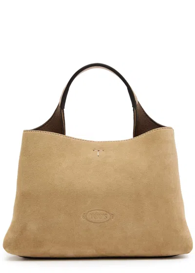 Tod's Tods Suede Top Handle Bag In Brown