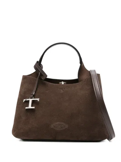 Tod's Suede Top-handle Tote Bag In Brown