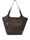 Tod's Suede Tote Bag In Brown