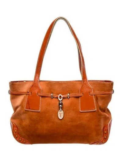 Pre-owned Tod's Suede Tote In Brown