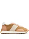 Tod's Sneakers In Leather And Technical Fabric In Brown