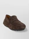 Tod's Suede Urban Loafers Rubber Sole In Brown